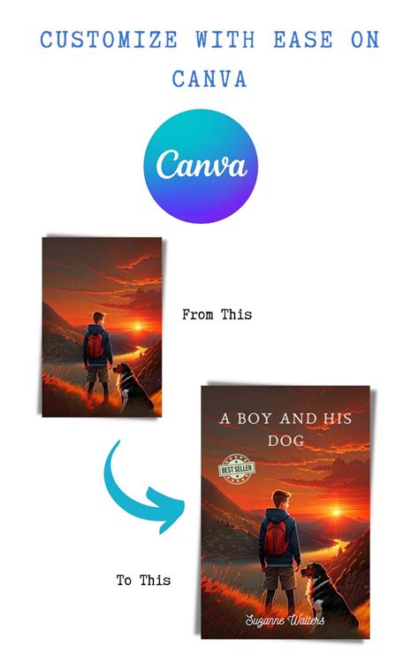 Book Cover Design Template for Canva - Etsy