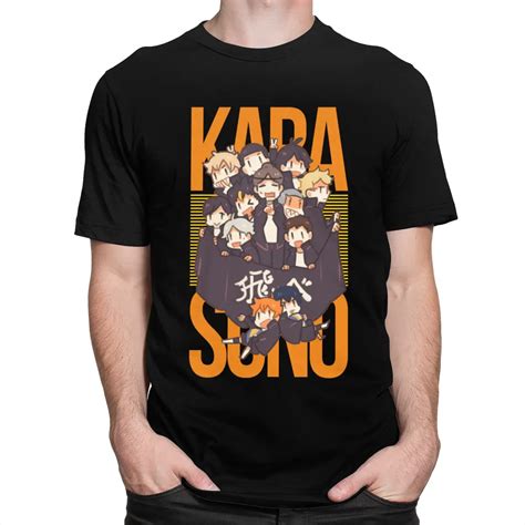 Cool Team Karasuno T Shirt Men Round Neck Short Sleeve Haikyuu Printed