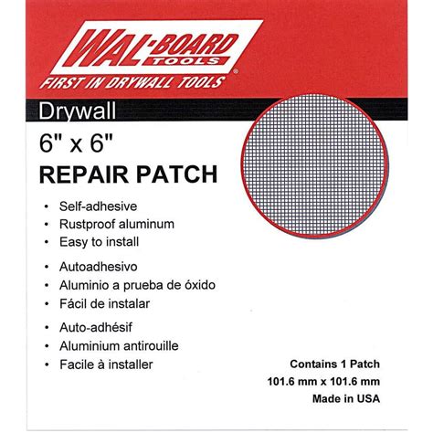 Wal Board Tools 6 In X 6 In Drywall Repair Self Adhesive Wall Patch