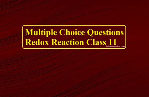 Chapter 8 Redox Reaction Archives Sciencemotive