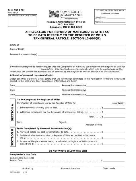 Form Met Adj Comptroller Of Maryland Fill Out Sign Online Dochub