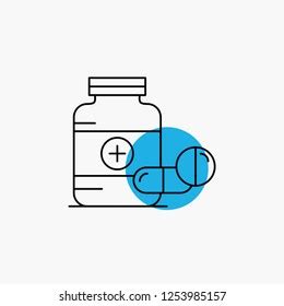 Medicine Pill Capsule Drugs Tablet Line Stock Vector Royalty Free