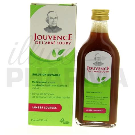 Jouvence de l Abbé Soury 210ml Jambes lourdes varices Pharmacie en