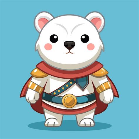 El Lindo Personaje De Dibujos Animados Del Oso Polar Con Un Traje