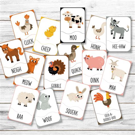 Farm Animal Sounds Printable Flashcards Farm Animal Noise Animal Sounds ...