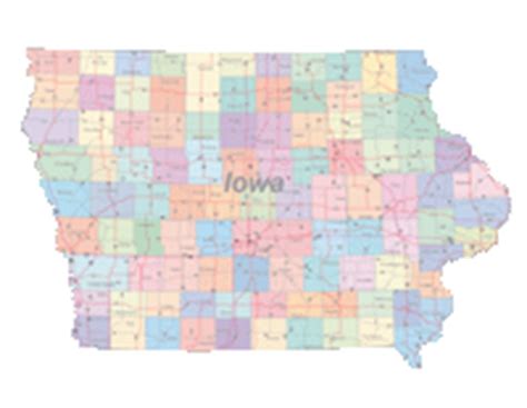 Editable Iowa Map Counties and Roads - Illustrator / PDF | Digital ...