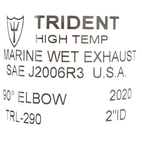 Trident Boat Wet Exhaust Elbow TRL 290 90 Degree 2 ID EPDM Rubber