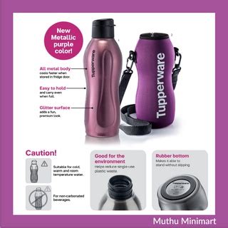 Authentic Tupperware Brand S Stainless Steel Eco Bottle Ml