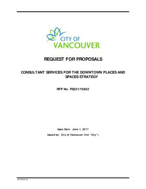 Fillable Online Bids Vancouver Request For Proposals No Ps