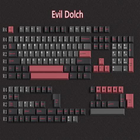 Gmk Evil Dolch Keycaps Keys Abs Double Shot Cherry Profile Keycaps