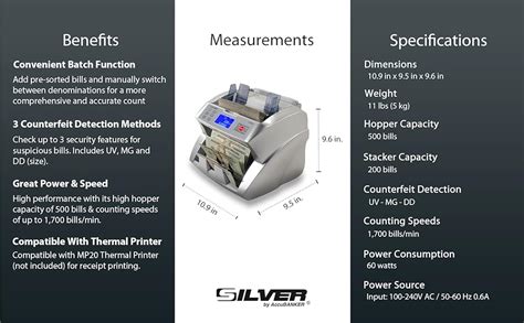 Amazon SILVER By AccuBANKER S3500 Flex Bill Counter High Speed