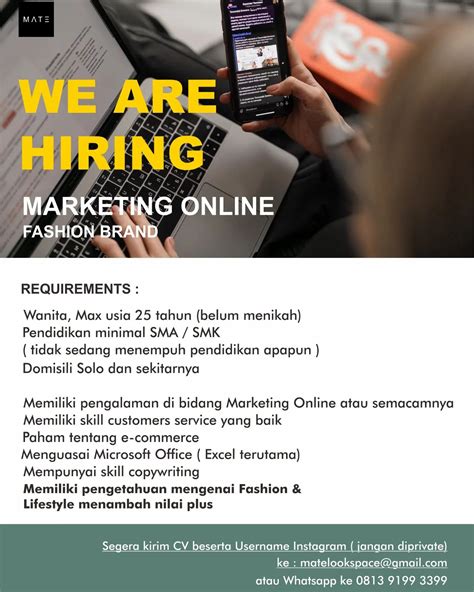 Lowongan Kerja Mei 2022 Marketing Online Fashion Brand Info Loker Solo