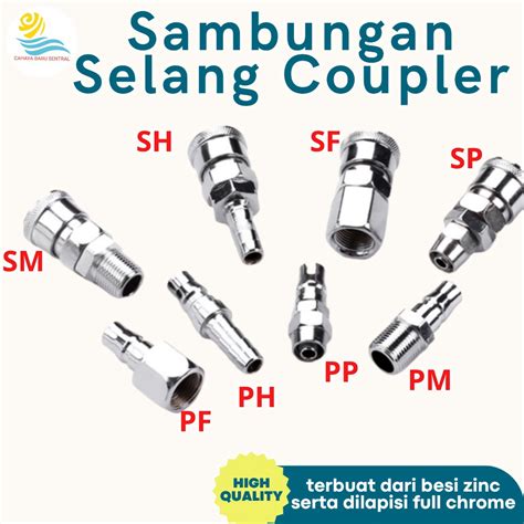 Jual Sambungan Selang Kompresor Angin Quick Coupler Adapter Plug Soket