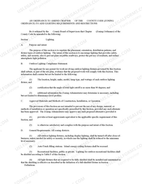 Arkansas An Ordinance to Amend Zoning Ordinance Lighting Requirements