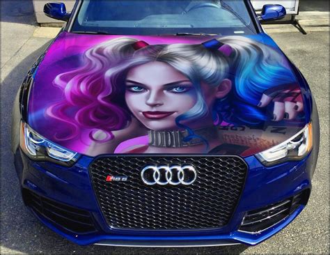 Vinyl Car Hood Wrap Full Color Graphics Decal Harley Quinn S Inspire