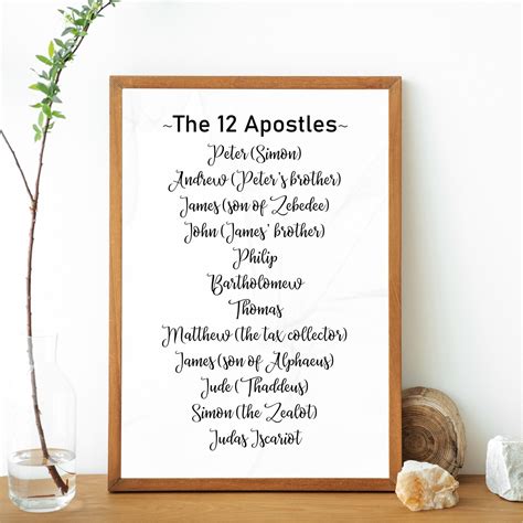 The 12 Apostles' Names. Religious Gift, Bible Verse Art PRINTABLE ...