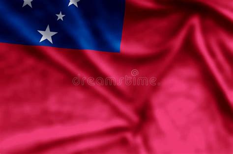 El Agitar De Samoa Y Ejemplo Coloridos De La Bandera Del Primer Stock