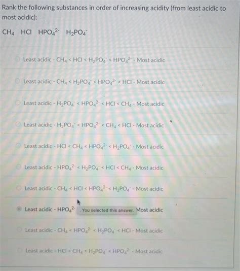 Solved Rank The Following Substances In Order Of Increasing Chegg