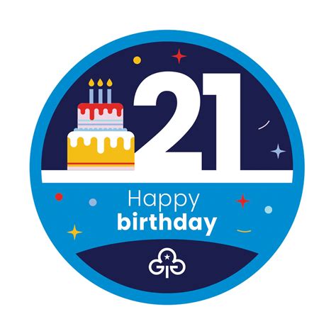 Happy 21st Birthday Woven Badge – Girlguiding North West England Shop