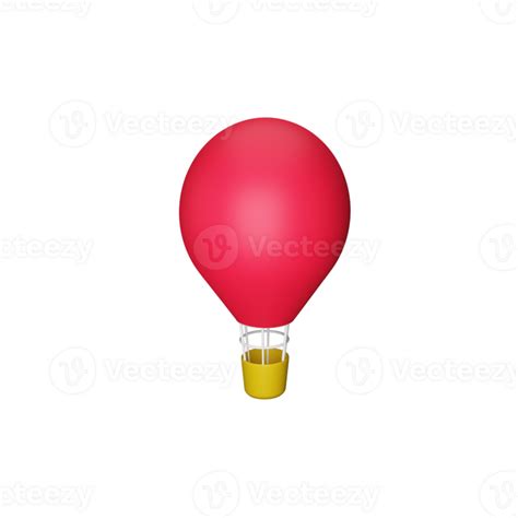 Red Hot Air Balloon Icon In 3D Style 23561091 PNG