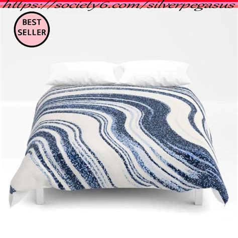 Silverpegasus Textured Marble Indigo Blue Duvet Cover