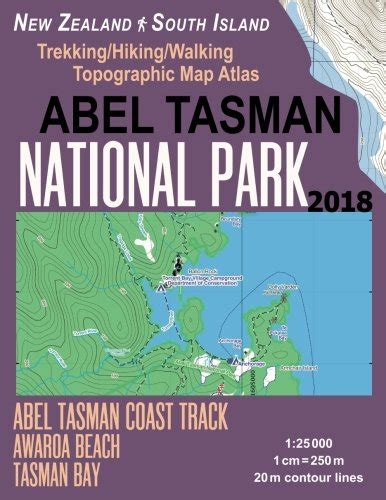 Abel Tasman National Park Trekking Hiking Walking Topographic Map Atlas