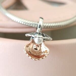 Sea Shell Treated Freshwater Cultured Pearl Dangle Charm Fits