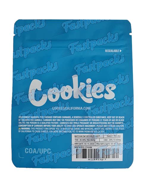 Cookies Sweet Tea G Inc Strain Label Holographic Fastpacks