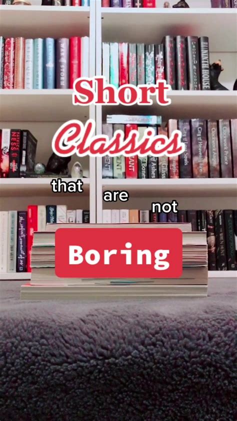 A Book Shelf Full Of Books With The Words Short Classic That Are Not Boring