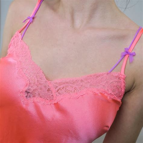 Victoria S Secret Intimates Sleepwear Vintage Victoria Secret Hot Pink Lingerie Nightgown