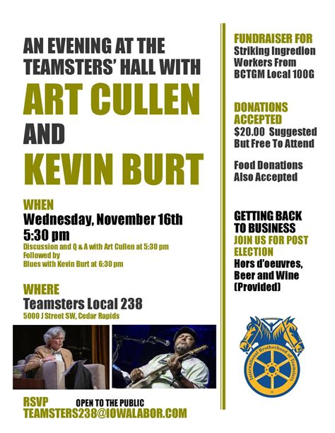 An Evening With Art Cullen And Kevin Burt Teamsters Local 238