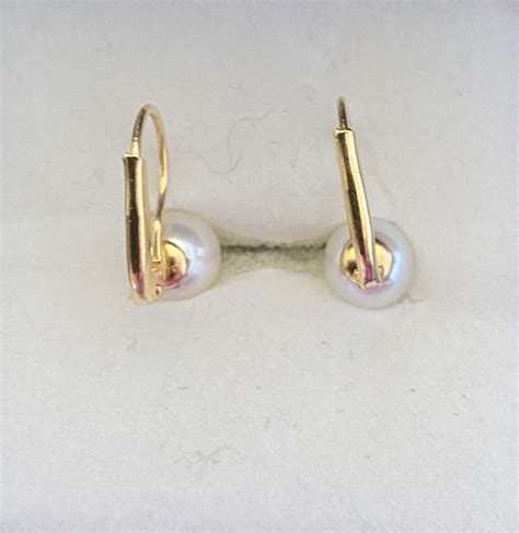 No Reserve Price Earrings Kt Gold Yellow Gold Pearl Catawiki