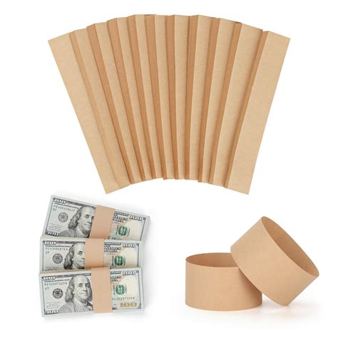 Snapklik.com : Money Bands 550 Pack Blank Natural Kraft Brown Cash