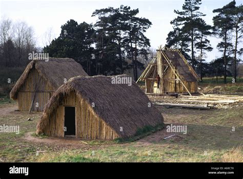 Anglo-Saxon houses Stock Photo - Alamy