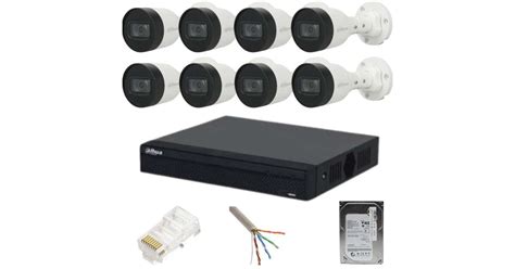 Dahua felügyeleti rendszer 8 kamera kültéri, IP, 2MP, IR 30M, PoE ...