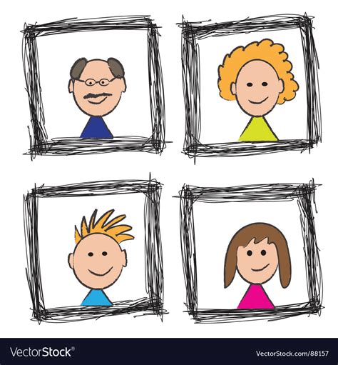 Family portrait sketch Royalty Free Vector Image