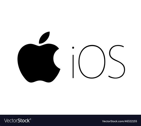 Ios icon logo software apple symbol black Vector Image