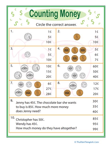 Practice Test Counting Money Thư Viện Tiếng Anh