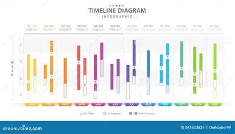 Infographic Months Modern Timeline Gantt Chart With Vertical