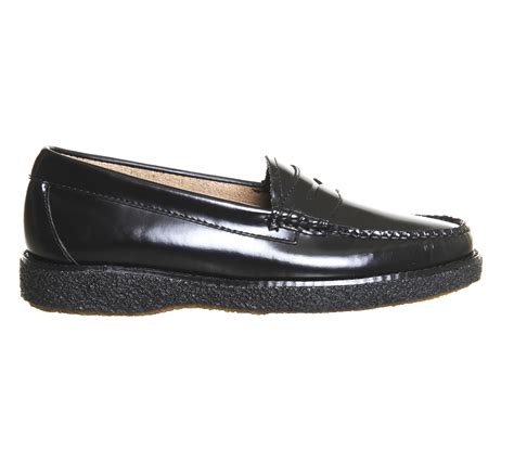 G H Bass And Co Crepe Sole Penny Loafers In Black Lyst