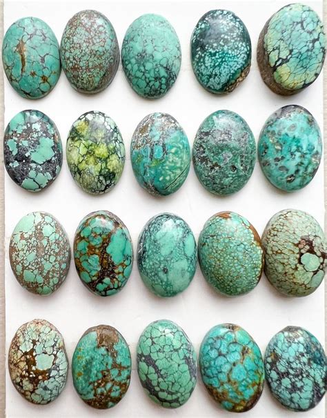 X Mm Hubei Turquoise Cabochon Blue Green Turquoise Natural Hubei