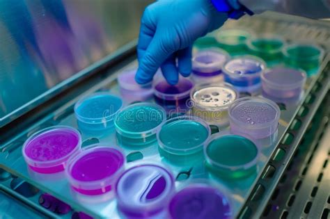 Bacterial Cultures In Petri Dishes Set Types Of Cell Cultures In