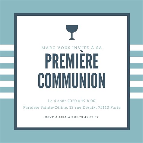 Faire Part Invitations De Communion Mod Les Gratuits Canva