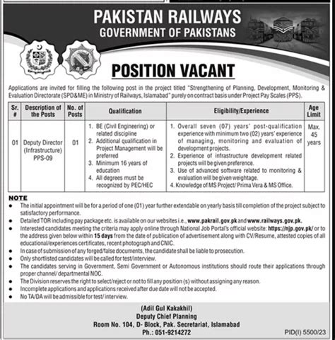 Pakistan Railways Jobs In Islamabad