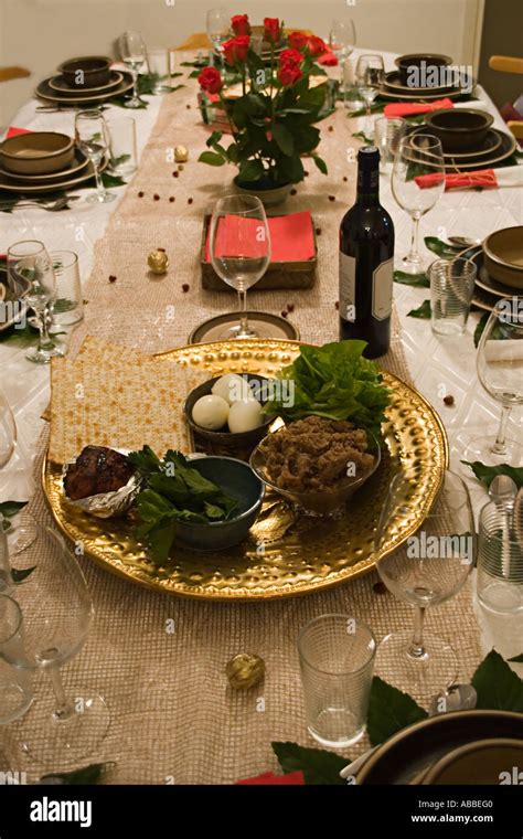 Stock Photo of Jewish Passover Holiday Dinner Table Stock Photo - Alamy