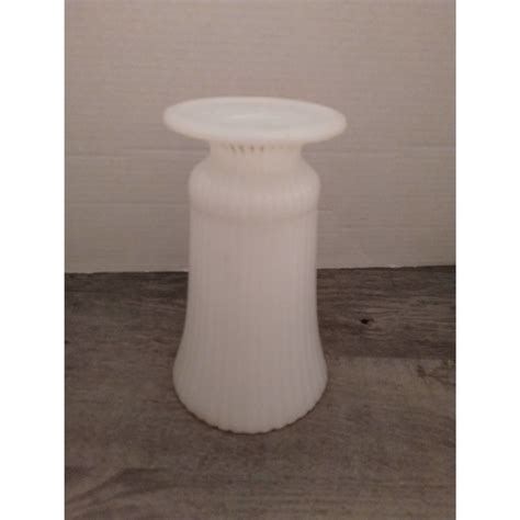 EO Brody Accents Vintage Vase Milk Glass Ribbed Footed Vase E O