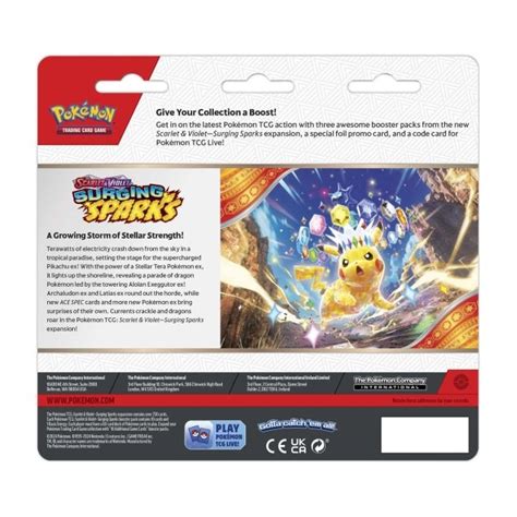 Pokémon TCG Scarlet Violet Surging Sparks 3 Booster Packs Zapdos