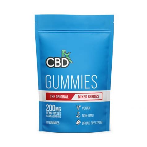 Buy Cbdfx Mixed Berry Vegan Cbd Gummies 200mg Cbd 8 Count Pack