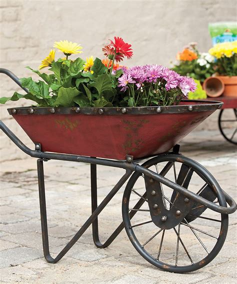 Antique Red Metal Wheelbarrow Planter Wheelbarrow Planter Wheelbarrow Wheelbarrow Garden