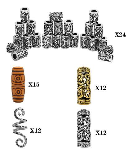 75 Unidades De Cuentas De Runas Vikingas Nórdicas Pulsera Cuotas sin